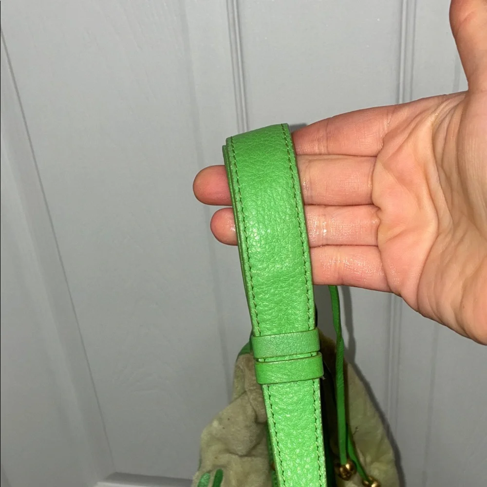 Y2K VINTAGE JUICY COUTURE Viva La Juicy Green VELOUR LEATHER Hobo Bag PURSE